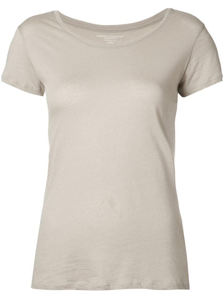 Round Neck T-shirt - Women - Cotton - 2, Grey, Cotton, Majestic Filatures