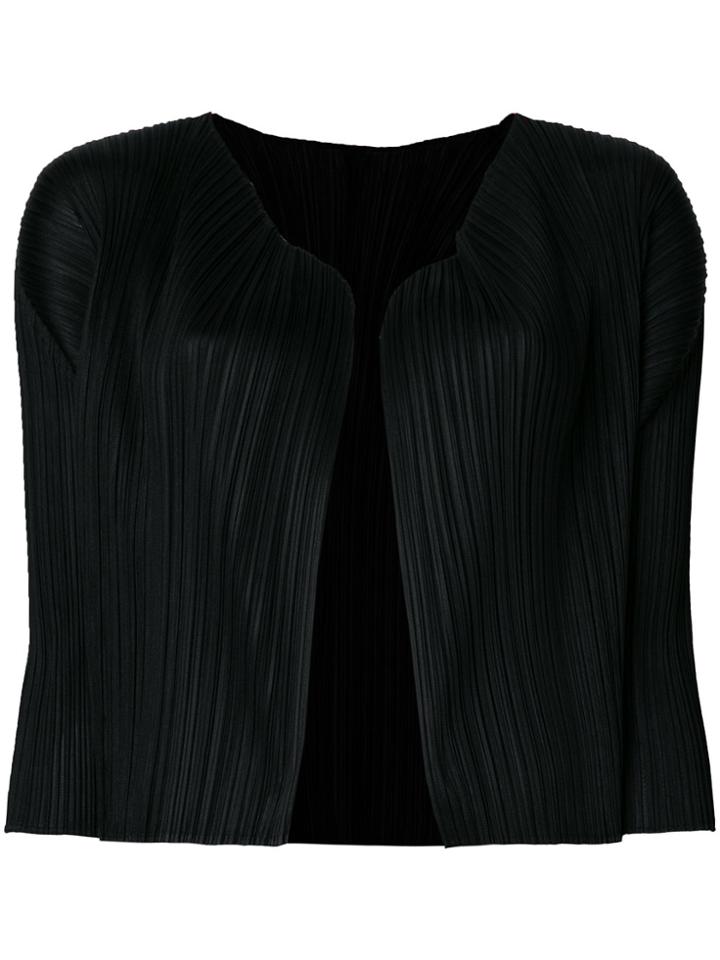 Pleats Please By Issey Miyake Pleated Detail Jacket - Black