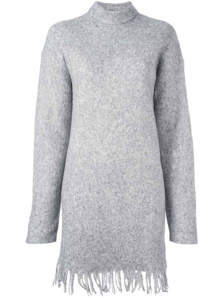 T By Alexander Wang Fringed Hem Dress