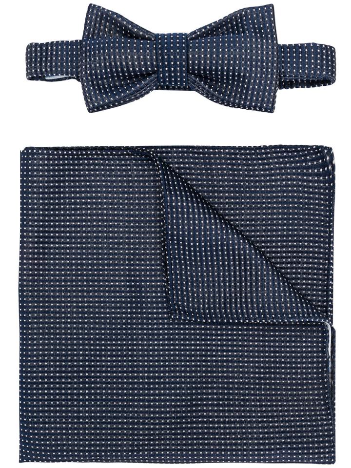 Fefè Bow-tie Pocket Square Set - Blue