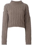 Vivienne Westwood Anglomania Cable Knit Jumper, Women's, Size: Medium, Brown, Polyamide/spandex/elastane/viscose/virgin Wool