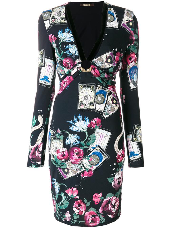 Roberto Cavalli Floral Print Dress - Multicolour