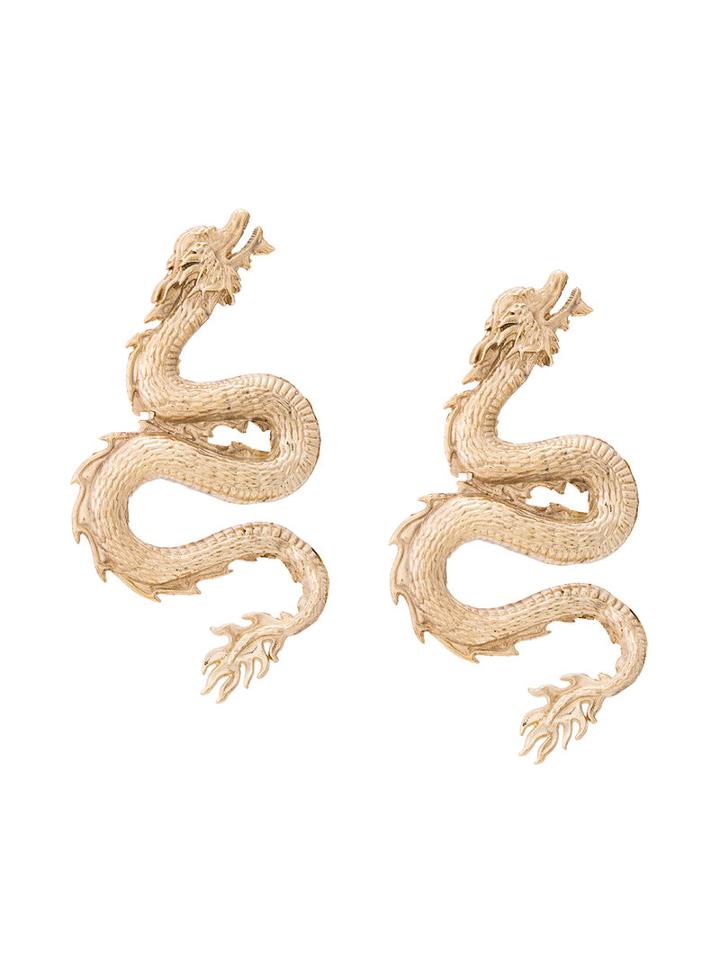 Lako Bukia X Natia Khutsishvili Dragon Earring, Metallic