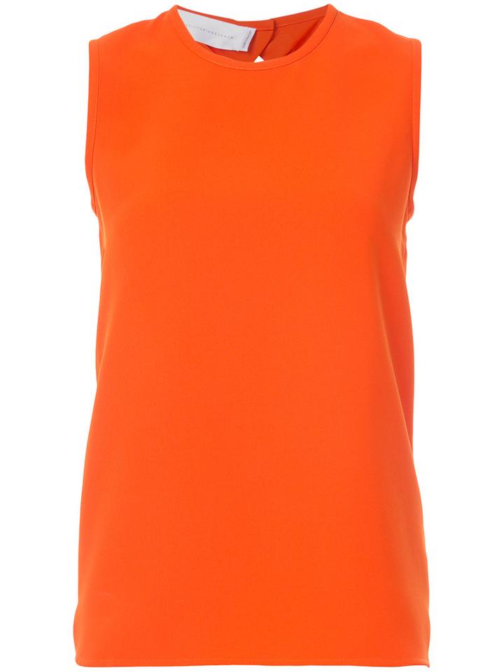 Victoria Victoria Beckham - Open Back Top - Women - Silk/cotton/polyester/viscose - 2, Yellow/orange, Silk/cotton/polyester/viscose