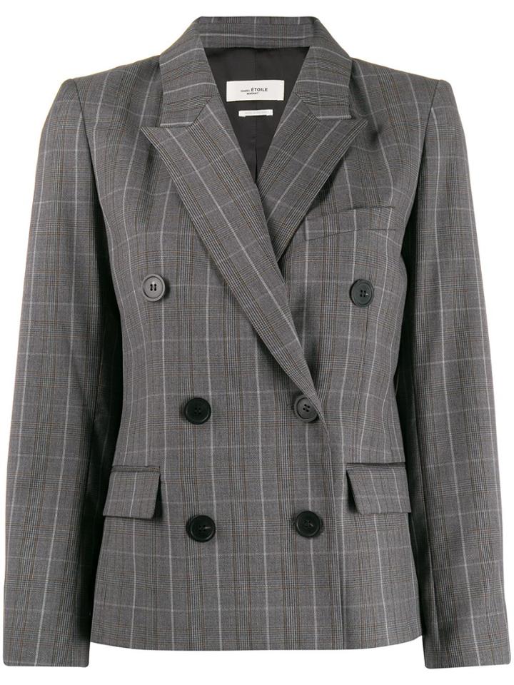Isabel Marant Étoile Fitted Checked Blazer - Grey