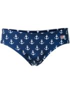 Mc2 Saint Barth - Anchor Print Swimming Trunks - Men - Polyamide/polyester/spandex/elastane - M, Blue, Polyamide/polyester/spandex/elastane
