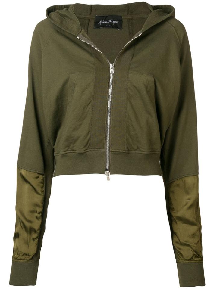 Andrea Ya'aqov Classic Zipped Hoodie - Green