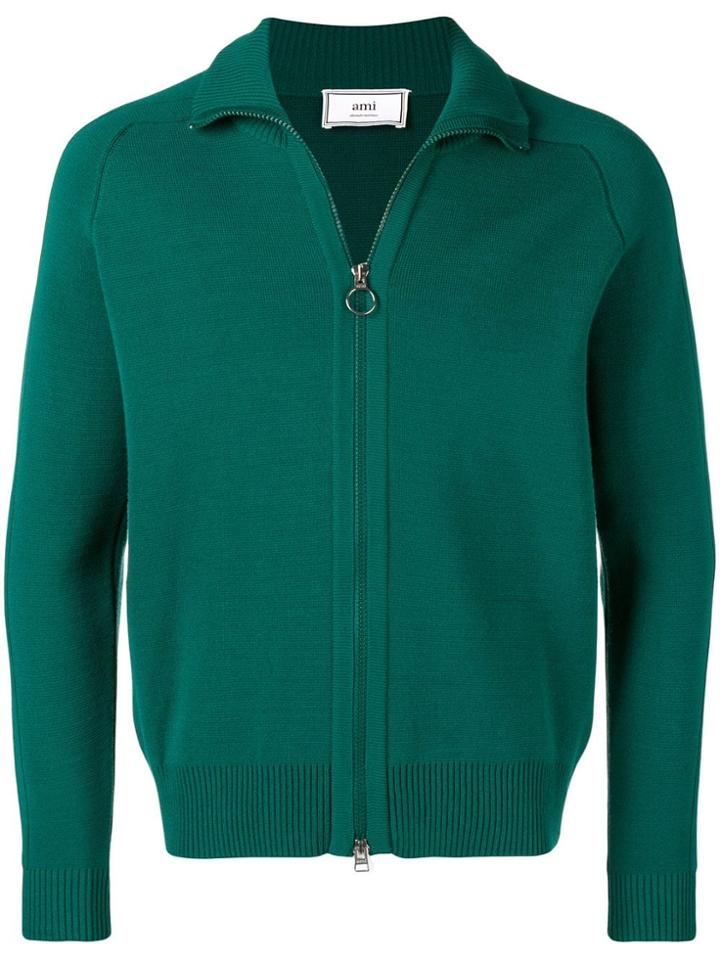 Ami Alexandre Mattiussi Zipped Cardigan - Green
