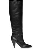 Prada Pointed Slouch Boots - Black