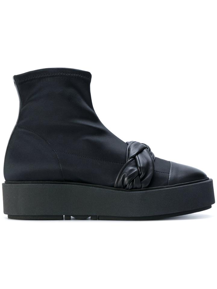 Morobé Pull-on Sneakers With Braided Embellishment - Black