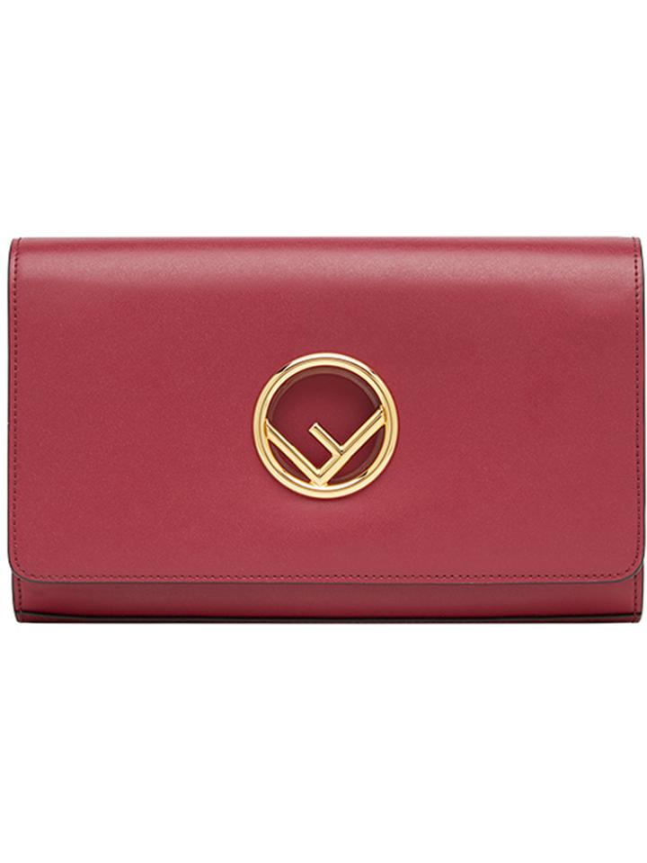 Fendi Logo Chain Shoulder Bag - Red