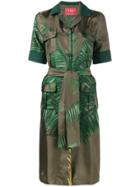 F.r.s For Restless Sleepers Palm Leaf Print Shirt Dress - Green