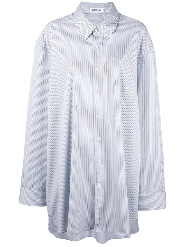 Jil Sander - Oversized Striped Poplin Shirt - Women - Cotton - One Size, Blue, Cotton