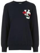 Undercover Embroidered Rose Sweatshirt - Blue