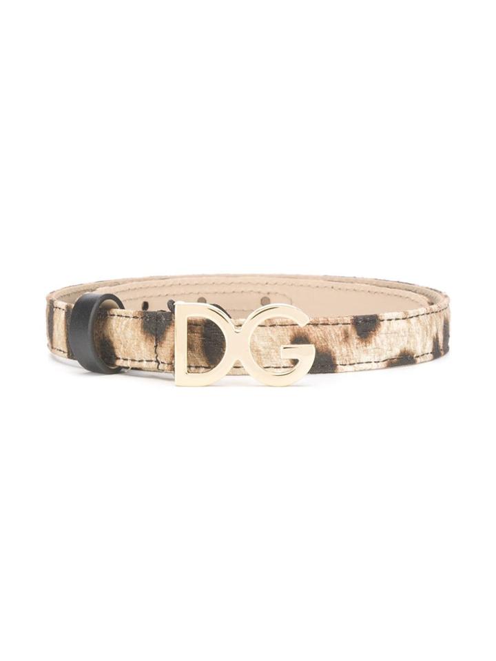 Dolce & Gabbana Kids Printed Classic Belt - Brown