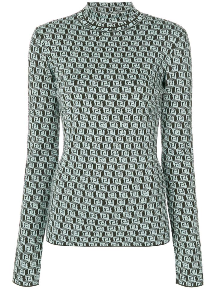 Versace Greek Key Motif Jumper - Brown