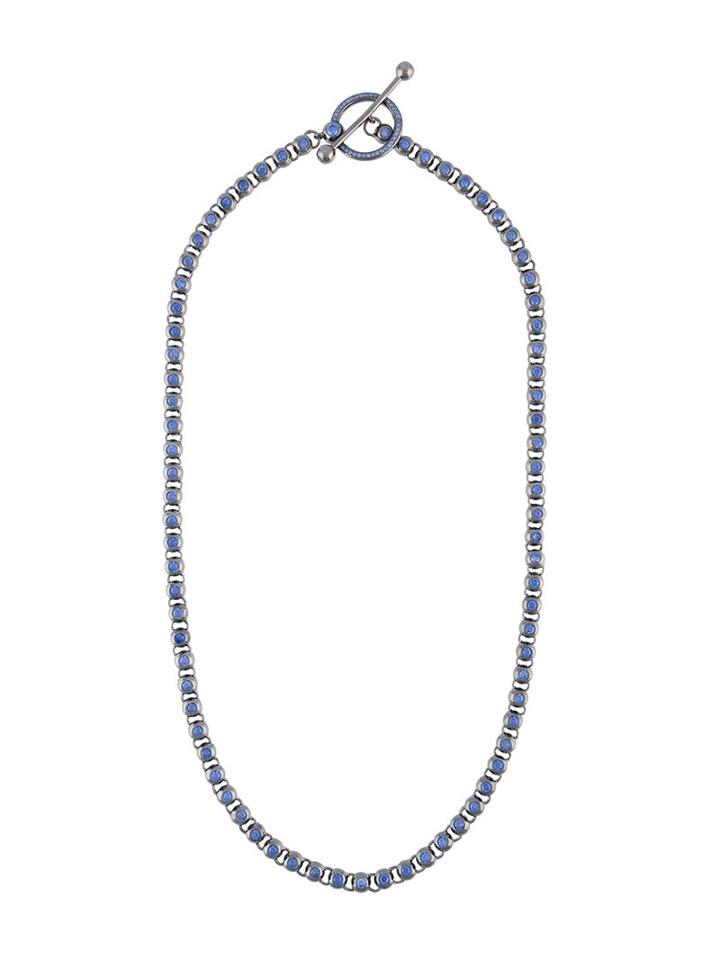 Eddie Borgo Crystal Embellished Link Necklace, Women's, Blue