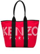 Kenzo Logo Print Tote Bag - Red