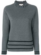 Chinti & Parker Striped Knitted Sweater - Grey