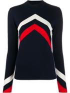Perfect Moment Chevron Striped Knitted Top - Blue