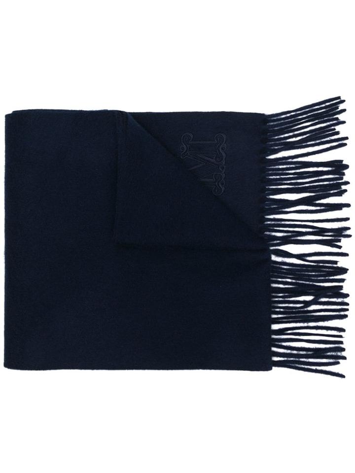 Max Mara Knit Tassel Scarf - Blue