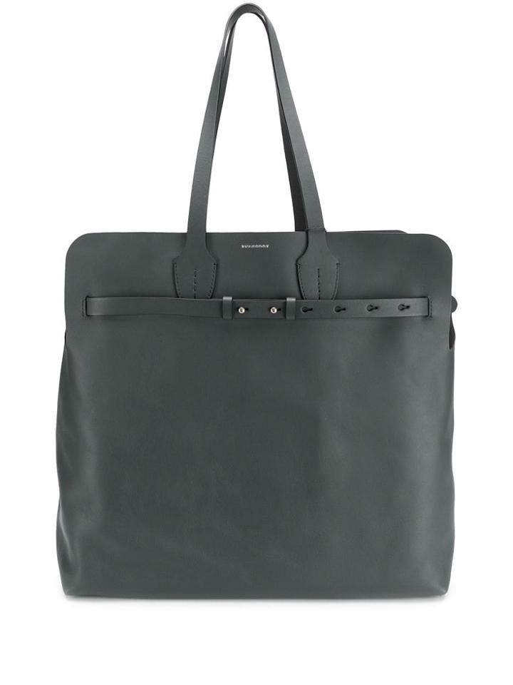 Burberry Strap Fastening Oversized Tote - Grey