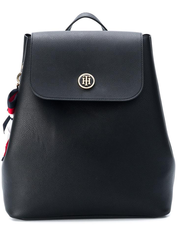 Tommy Hilfiger Embellished Drawstring Backpack - Black