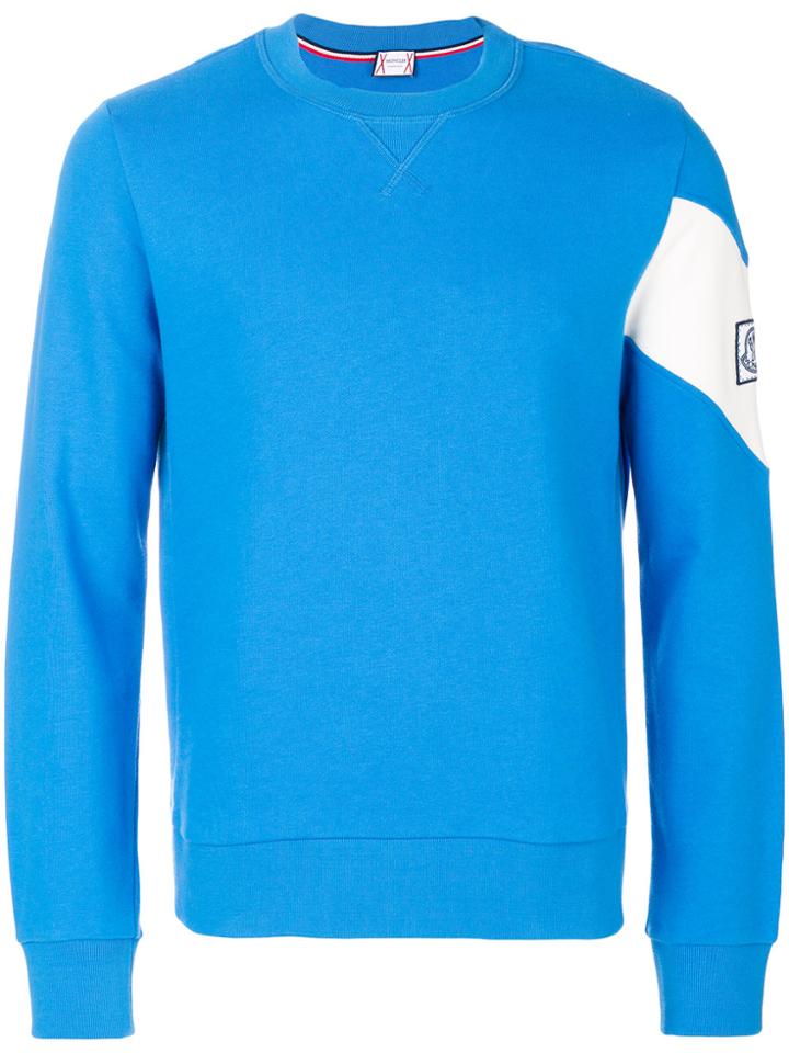 Moncler Gamme Bleu Contrast Sleeve Sweatshirt - Blue