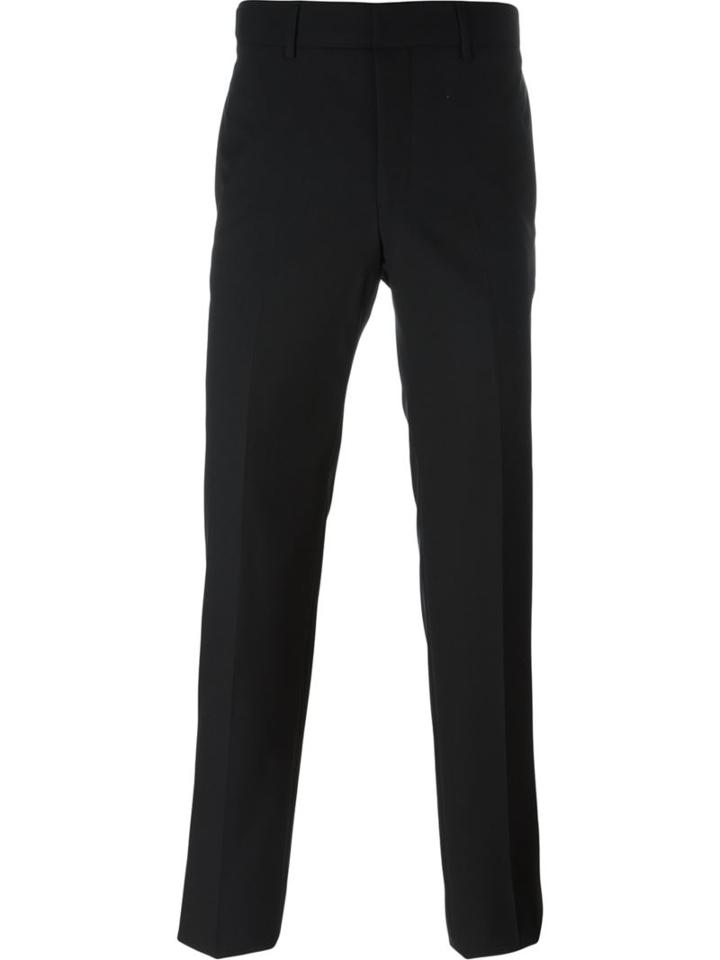 Givenchy Tailored Trousers, Men's, Size: 56, Black, Cotton/lamb Skin/acetate/wool