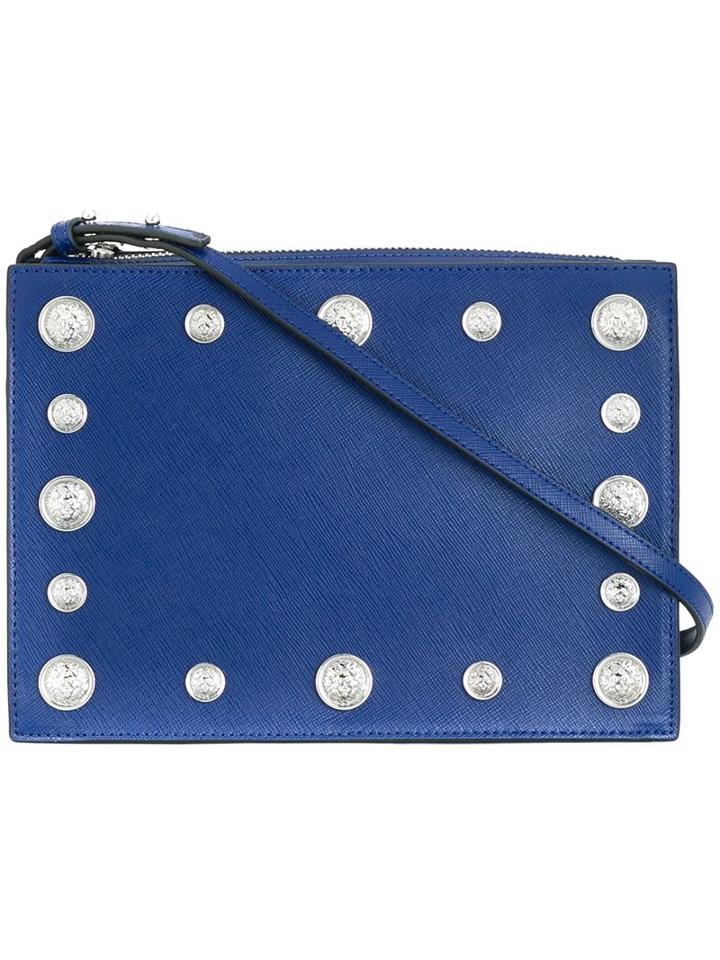 Versus Lion Head Studded Shoulder Bag, Women's, Blue