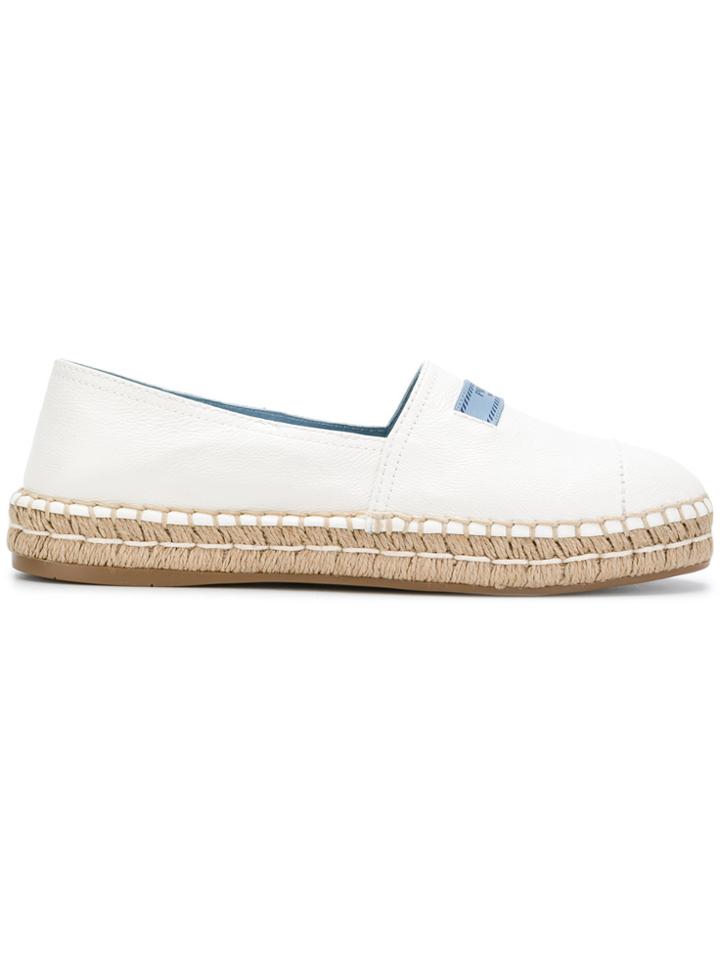 Prada Logo Tag Espadrilles - White