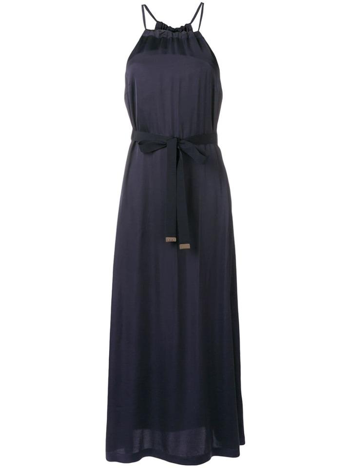 Peserico Bow Tie Maxi Dress - Blue