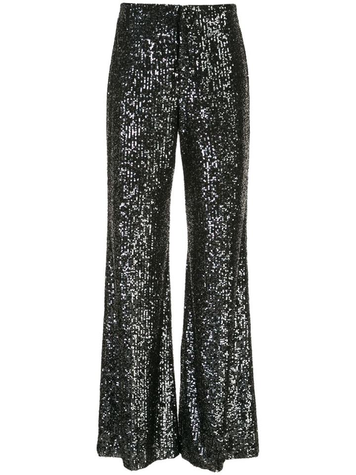 Alice+olivia Dylan Sequin Flared Trousers - Black