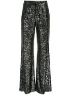 Alice+olivia Dylan Sequin Flared Trousers - Black