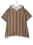 Burberry Kids Icon Striped Poncho - Neutrals