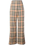 Baum Und Pferdgarten High-waist Checked Trousrs - Brown