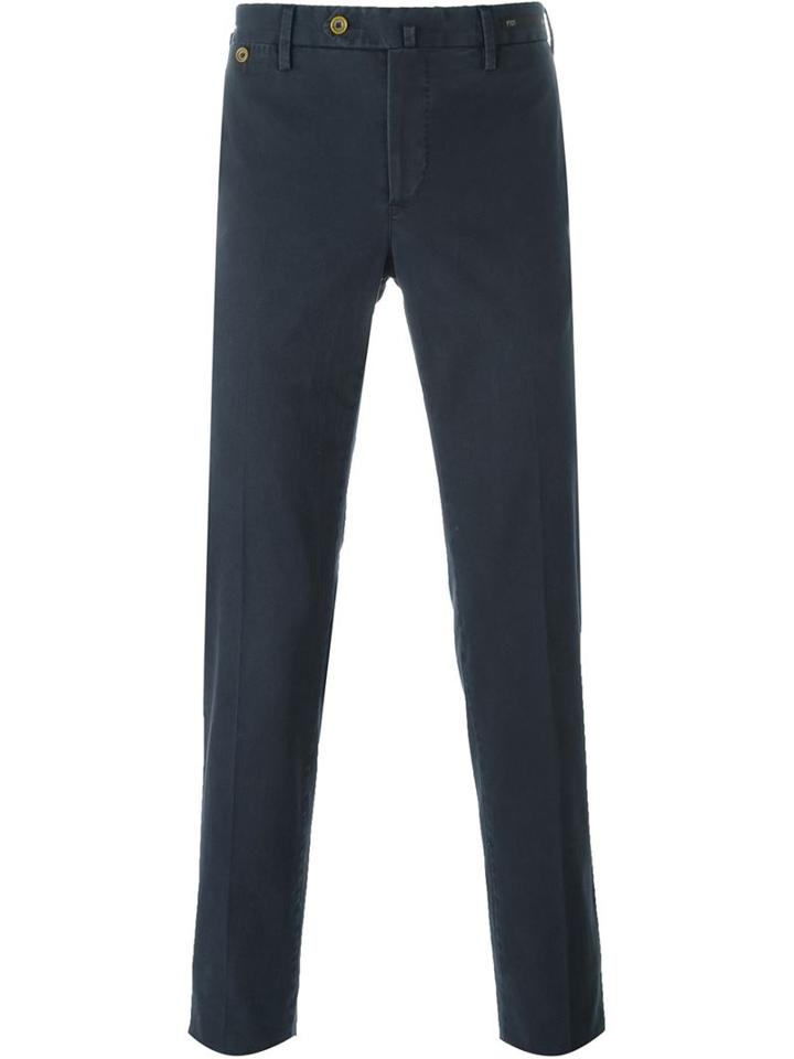 Pt01 Slim Fit Trousers, Men's, Size: 56, Blue, Cotton/spandex/elastane