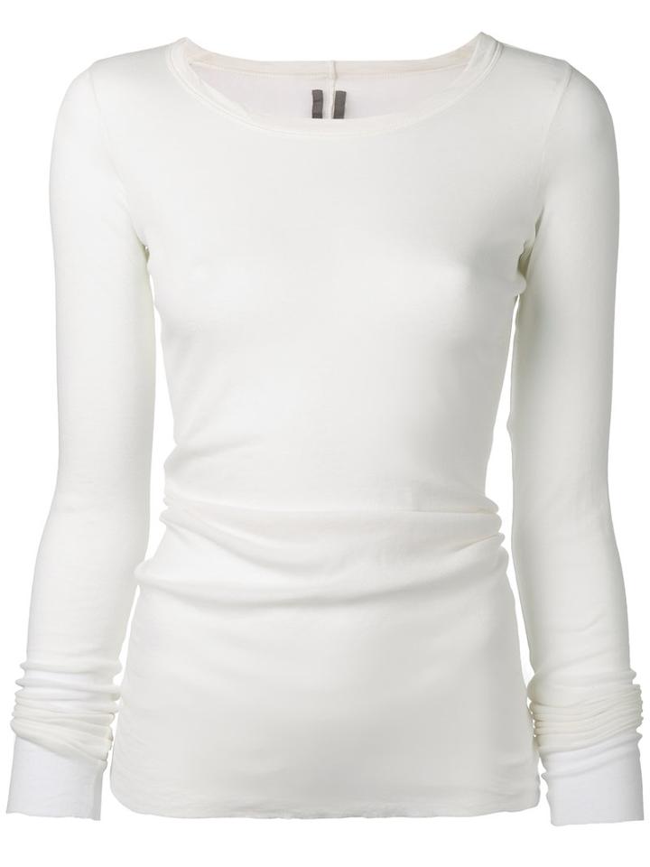Rick Owens Scoop Neck T-shirt, Women's, Size: 44, White, Cotton