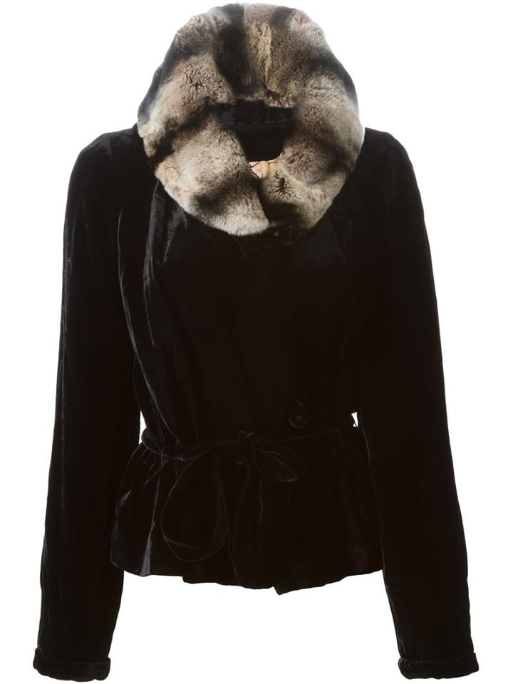 Moschino Vintage Velvet Chinchilla Collar Jacket