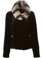 Moschino Vintage Velvet Chinchilla Collar Jacket