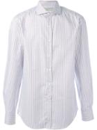 Brunello Cucinelli Striped Shirt, Men's, Size: Xl, White, Cotton