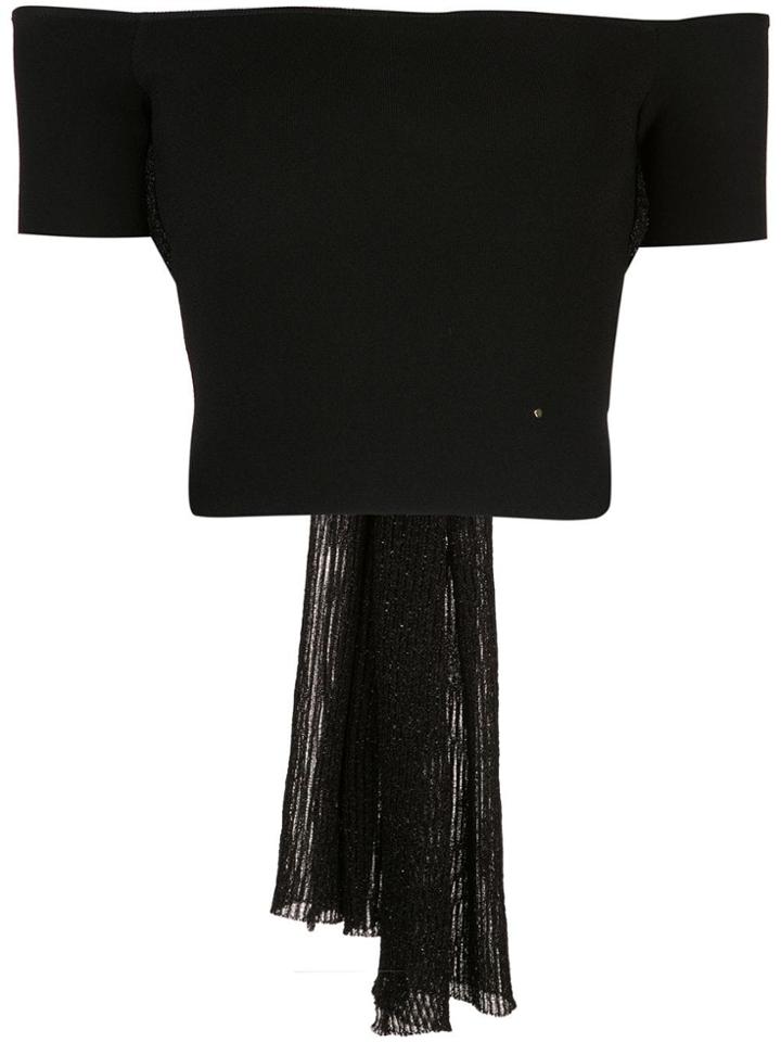 Esteban Cortazar Off The Shoulder Crop Top - Black
