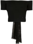 Esteban Cortazar Off The Shoulder Crop Top - Black