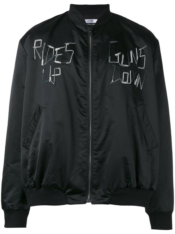 Selfmade By Gianfranco Villegas - Bomber Motorbike Jacket - Men - Cotton/spandex/elastane - 48, Black, Cotton/spandex/elastane
