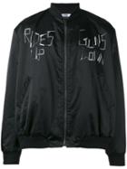 Selfmade By Gianfranco Villegas - Bomber Motorbike Jacket - Men - Cotton/spandex/elastane - 48, Black, Cotton/spandex/elastane