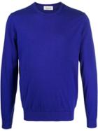 Laneus Fine Knit Crew Neck Sweater - Blue