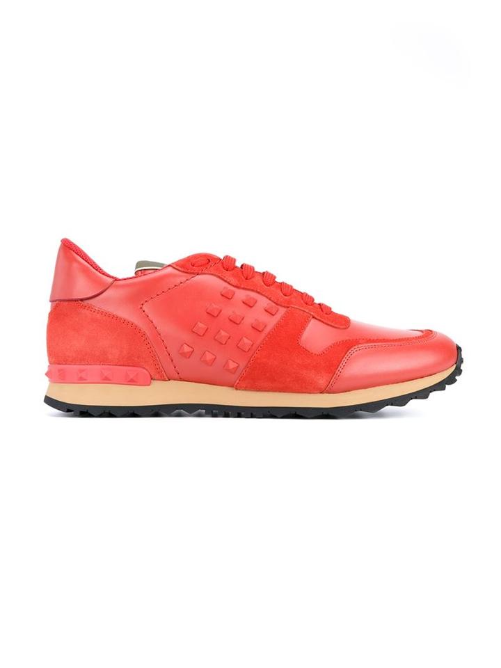Valentino Garavani Leather And Suede Rockrunner Trainers
