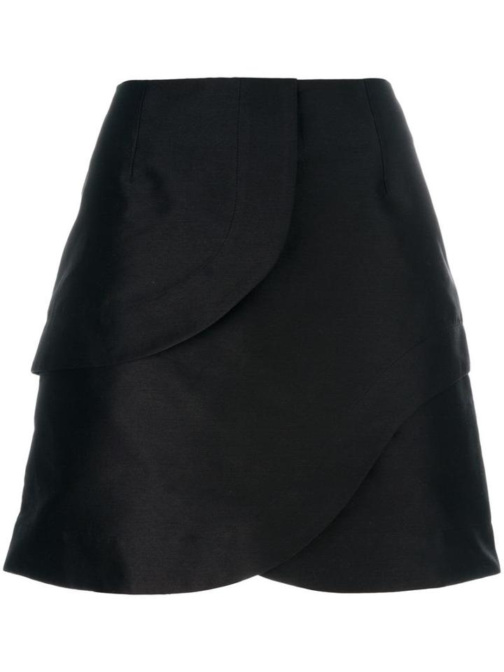 Isa Arfen Spiral Mini Skirt, Women's, Size: 10, Black, Cotton/polyester/polyamide