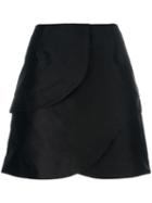 Isa Arfen Spiral Mini Skirt, Women's, Size: 10, Black, Cotton/polyester/polyamide
