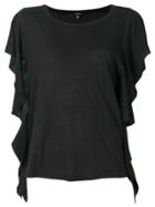 R13 Draped Sleeves T-shirt - Black
